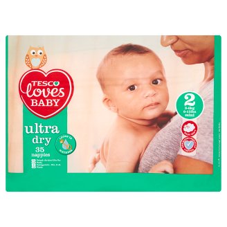 Tesco Loves Baby Ultra Dry Pieluszki jednorazowe dla dzieci 2 mini 3-6 kg 35 sztuk