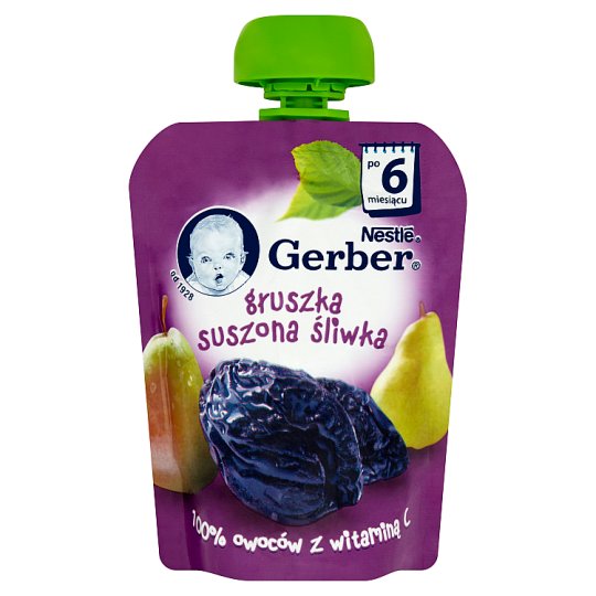 Gerber Deserek Gruszka suszona śliwka po 6 miesiącu 90 g