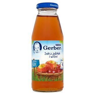 Gerber 100% Sok z jabłek i wiśni po 4 miesiącu 300 ml