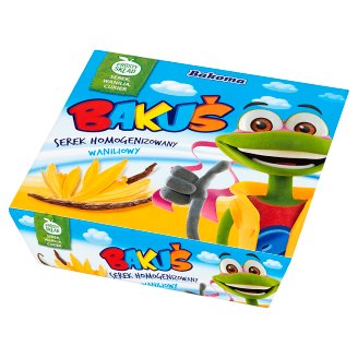 Bakoma Bakuś Serek homogenizowany waniliowy 240 g (4 sztuki)