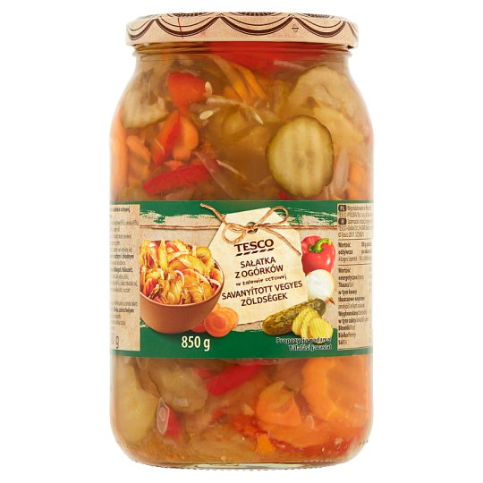 Tesco Sałatka z ogórków w zalewie octowej 850 g