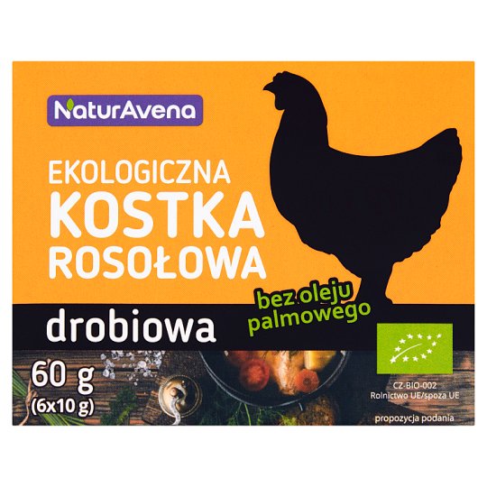 NaturAvena Ekologiczna kostka rosołowa drobiowa 60 g (6 x 10 g)