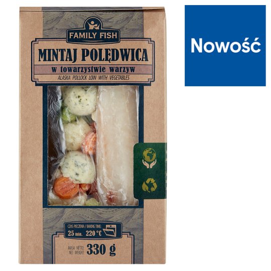 Family Fish Mintaj polędwica w towarzystwie warzyw 330 g
