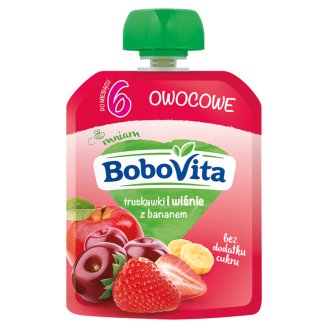 BoboVita Truskawki i wiśnie z bananem po 6 miesiącu 80 g