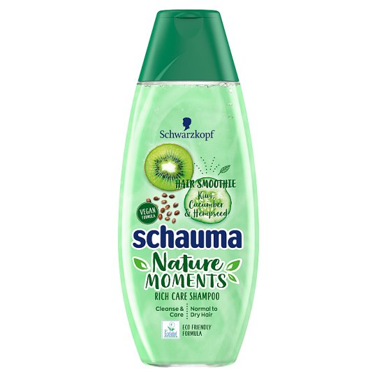 Schauma Nature Moments Hair Smoothie Szampon odżywczy kiwi świeży ogórek i nasiona konopi 400 ml