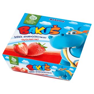 Bakoma Bakuś Serek homogenizowany truskawkowy 240 g (4 sztuki)