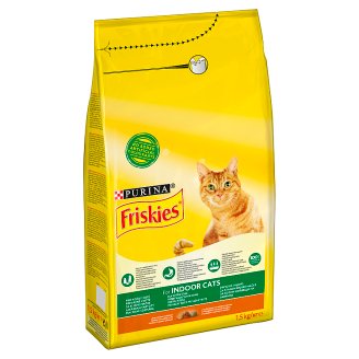 Friskies Indoor Pełnoporcjowa karma dla dorosłych kotów z kurczakiem i warzywami 1,5 kg