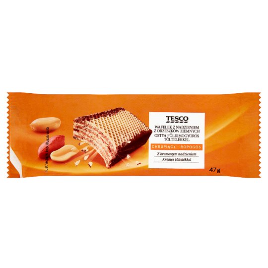 Tesco Wafelek z nadzieniem z orzeszków ziemnych 47 g