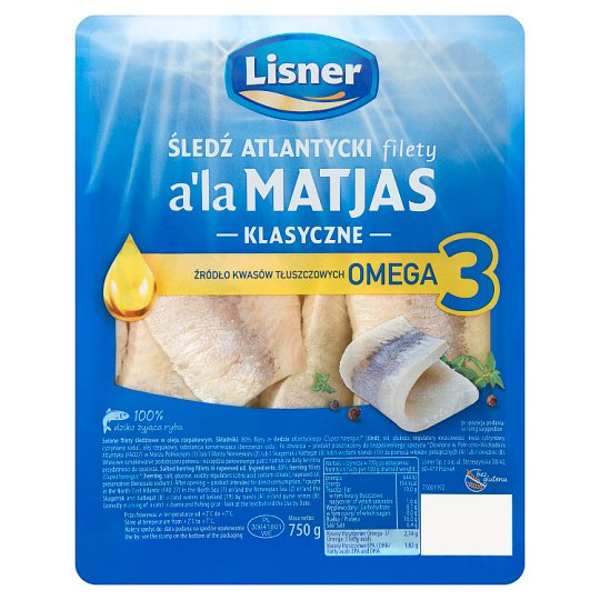 Lisner Śledź atlantycki filety a'la Matjas klasyczne 750 g
