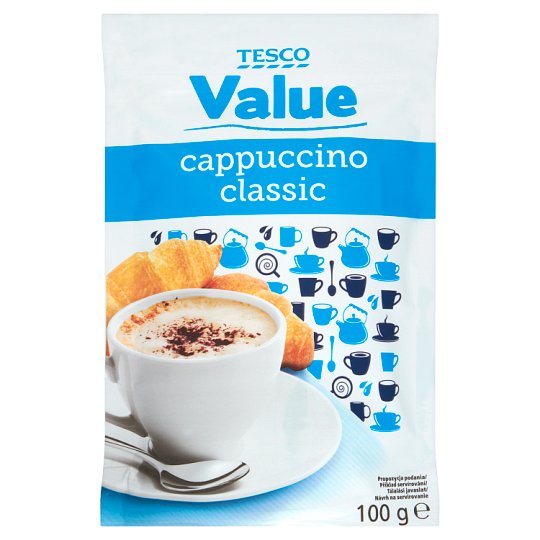 Tesco Value Cappuccino Classic Napój kawowy instant 100 g
