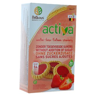 Activa Ciastka truskawkowe bez dodatku cukrów 150 g (6 x 2 sztuki)