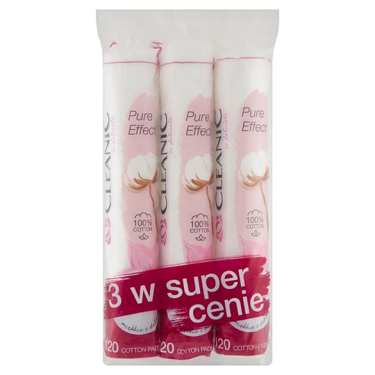 Cleanic Pure Effect Soft Touch Płatki kosmetyczne 3 x 120 sztuk
