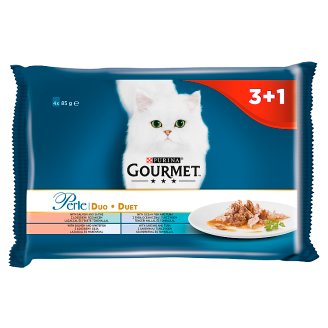 Gourmet Perle Morski Duet Pełnoporcjowa karma dla dorosłych kotów 4 x 85 g