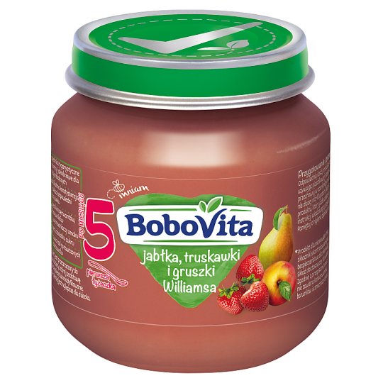 BoboVita Jabłka truskawki i gruszki Williamsa po 5 miesiącu 125 g