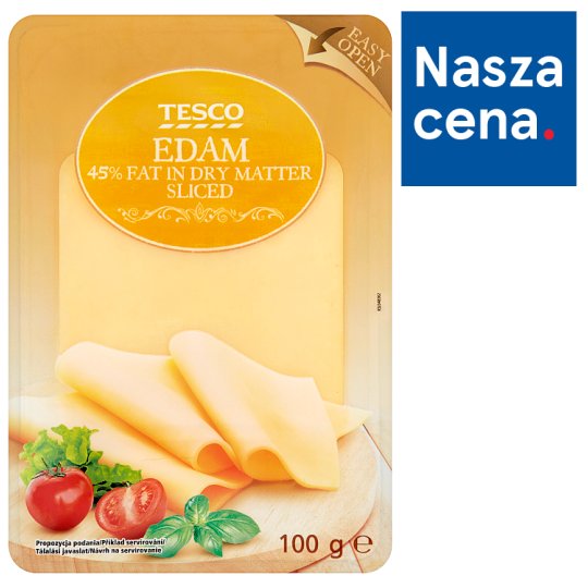 Tesco Ser Edam w plastrach 100 g