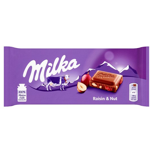 Milka Czekolada mleczna Raisin & Nut 100 g