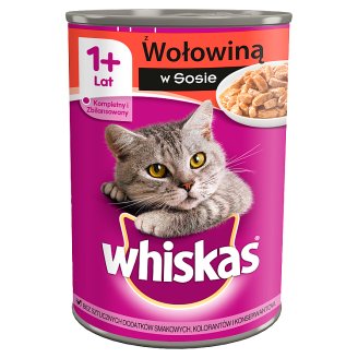 Whiskas w sosie z wołowiną Karma pełnoporcjowa 400 g