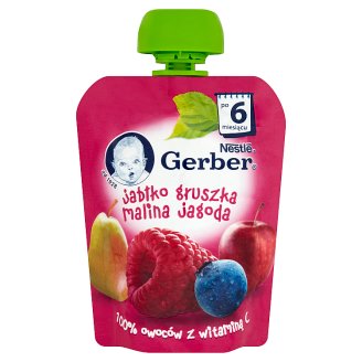 Gerber Deserek Jabłko gruszka malina jagoda po 6 miesiącu 90 g