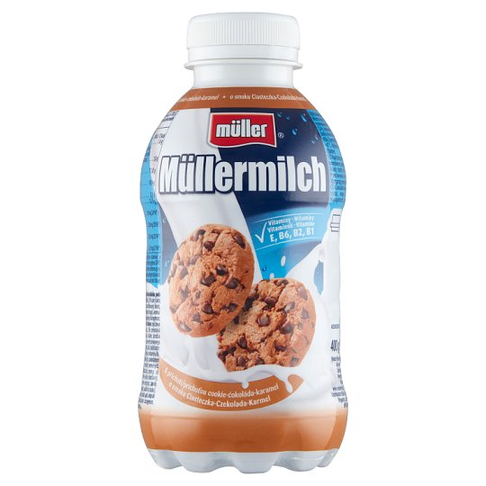 Müller Müllermilch Napój mleczny o smaku ciasteczkowo-czekoladowo-karmelowym 400 g