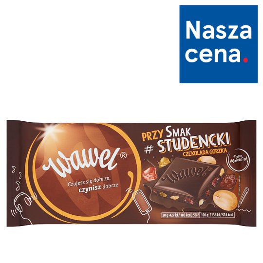 Wawel Czekolada gorzka przysmak studencki 100 g