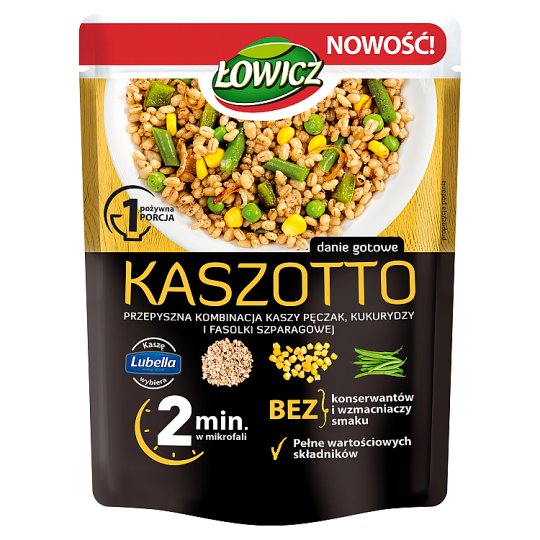 Łowicz Kaszotto kasza pęczak z kukurydzą i fasolą szparagową 250 g