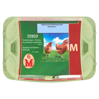 Tesco Świeże jaja z chowu na wolnym wybiegu M 6 sztuk