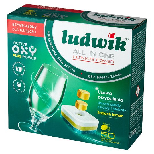 Ludwik Ultimate Power All in one Lemon Tabletki do zmywarek 900 g (50 sztuk)