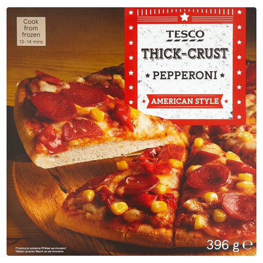 Tesco American Style Thick-Crust Pepperoni Pizza 396 g