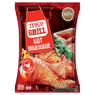 Tesco Grill Pikantna płynna marynata do mięsa z ostrą papryką i chili 66 ml