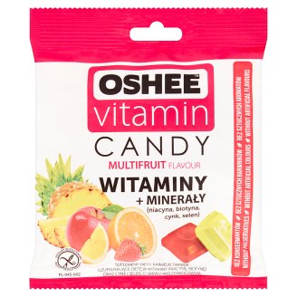 Oshee Vitamin Candy Suplement diety Karmelki twarde o smaku wieloowocowym 90 g