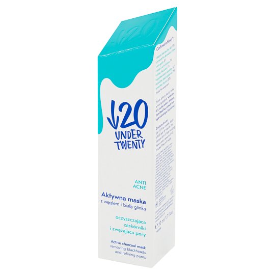 Under Twenty Anti Acne Aktywna maska z węglem i białą glinką 50 ml