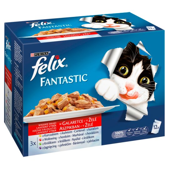 Felix Fantastic Country Tastes in Jelly Food for Cats 1200 g (12 x 100 g)