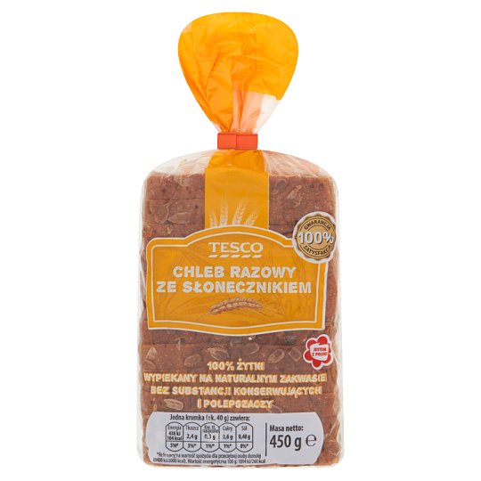 Tesco Chleb razowy ze słonecznikiem 450 g