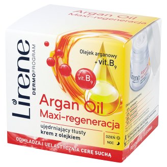 Lirene Dermoprogram Argan Oil Maxi-regeneracja Ujędrniający tłusty krem z olejkiem 50 ml