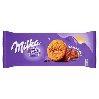 Milka Choco Grain Ciastka z płatkami owsianymi oblane czekoladą mleczną z mleka alpejskiego 126 g
