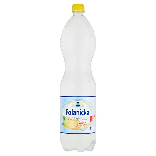 Polanicka Napój gazowany na bazie naturalnej wody mineralnej o smaku cytrynowym 1,5 l
