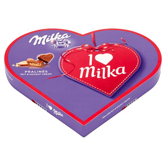 Milka Czekoladki mleczne z nadzieniem migdałowym I Love Milka 137,5 g (25 sztuk)
