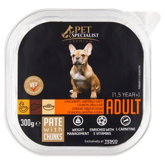 Tesco Pet Specialist Premium Karma dla dorosłych psów pasztet z kurczakiem wątróbką i ryżem 300 g