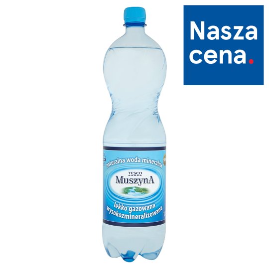 Tesco Muszyna Naturalna woda mineralna wysokozmineralizowana lekko gazowana 1,5 l