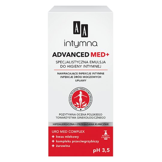 AA Intymna Med Advanced ph 3,5 specjalistyczna emulsja do higieny intymnej dozownik 300 ml