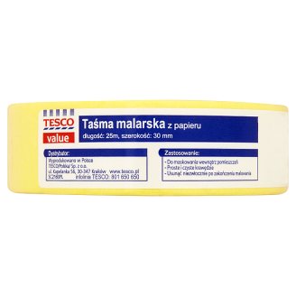 Tesco Value Taśma malarska z papieru 25 m x 30 mm
