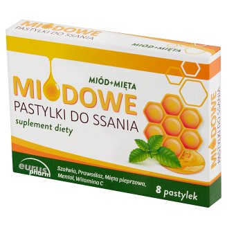 Miodowe pastylki do ssania Suplement diety 24 g (8 sztuk)