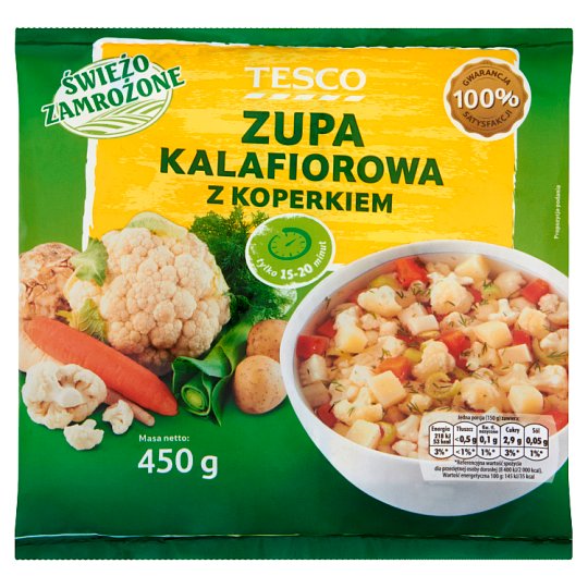 Tesco Zupa kalafiorowa z koperkiem 450 g