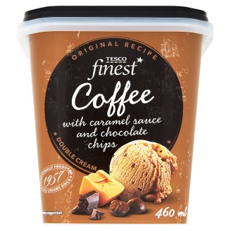 Tesco Finest Coffee Flavoured Ice Cream with Caramel Sauce and Chocolate Chips 460 ml