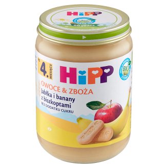 HiPP BIO Owoce & Zboża Jabłka i banany z biszkoptami po 4. miesiącu 190 g