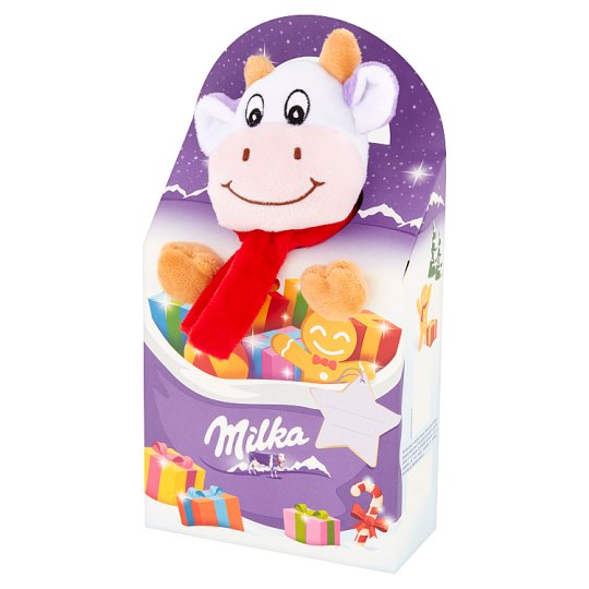 Milka Mieszanka czekolady mlecznej nadziewanej czekolady mlecznej i draży + pluszowa zabawka