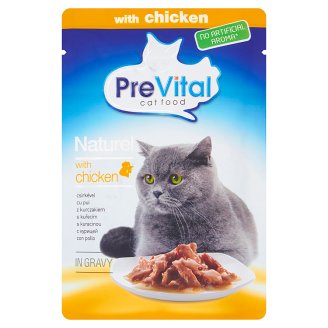 PreVital Naturel Pełnoporcjowa karma dla kotów z kurczakiem w sosie 85 g