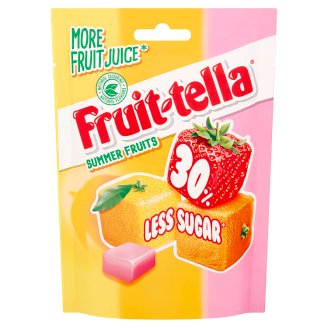 Fruittella Cukierki do żucia o smaku truskawkowym pomarańczowym i cytrynowym 120 g