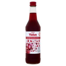 Tesco Value Zaprawa do napojów o smaku malinowym 500 ml
