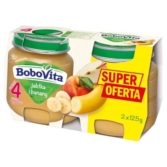 BoboVita Jabłka i banany po 4 miesiącu 2 x 125 g